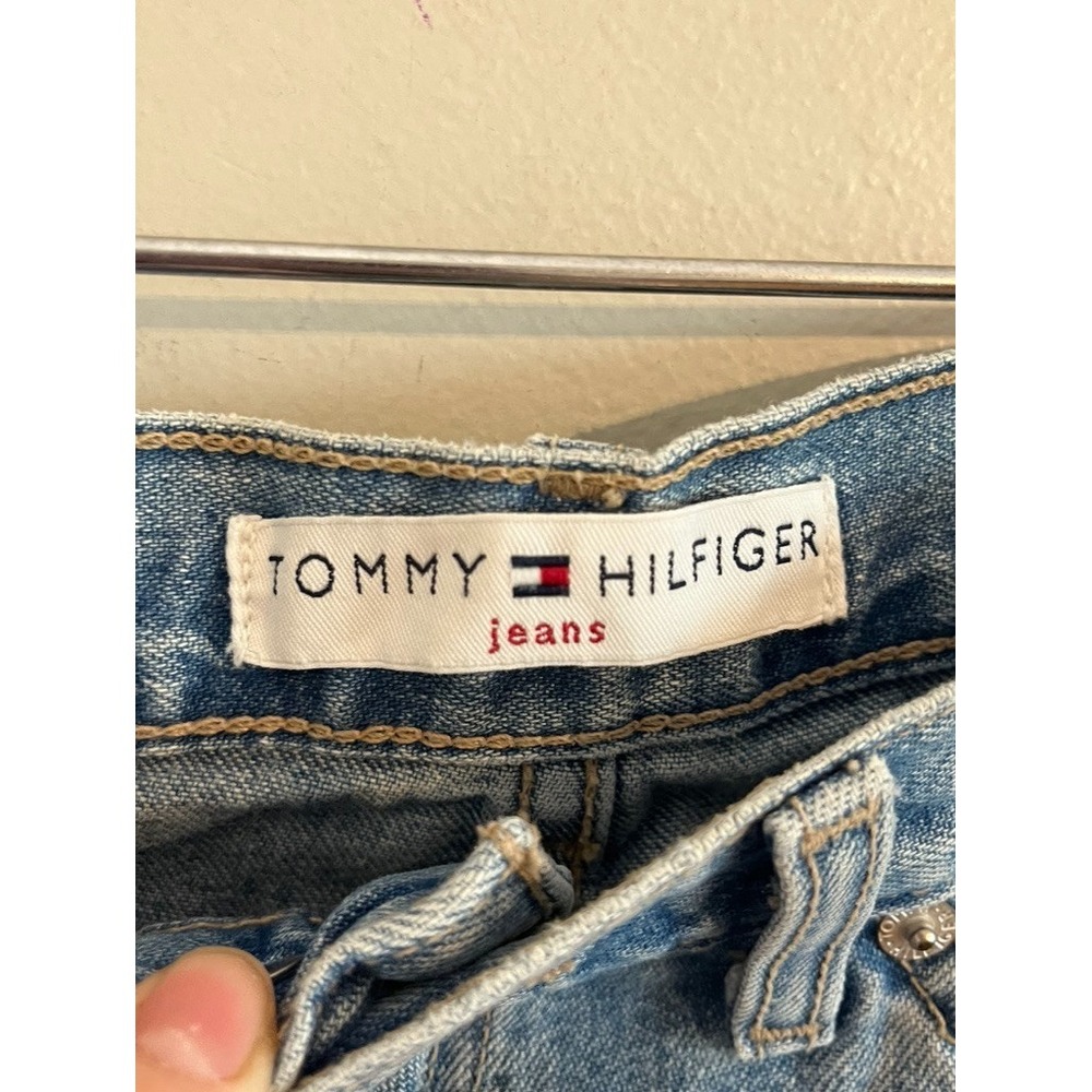 Retro Boyfriend Denim Jean Shorts 6 Light Wash Tommy Hilfiger Western Festival - Picture 3 of 10